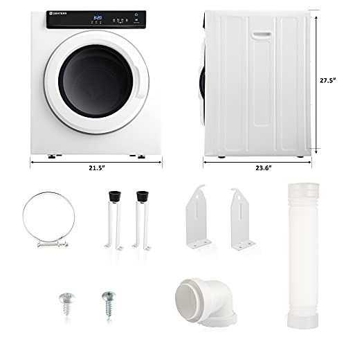 Compact Electric Clothes Dryer with Stainless Steel Tub, Easy Control Panel