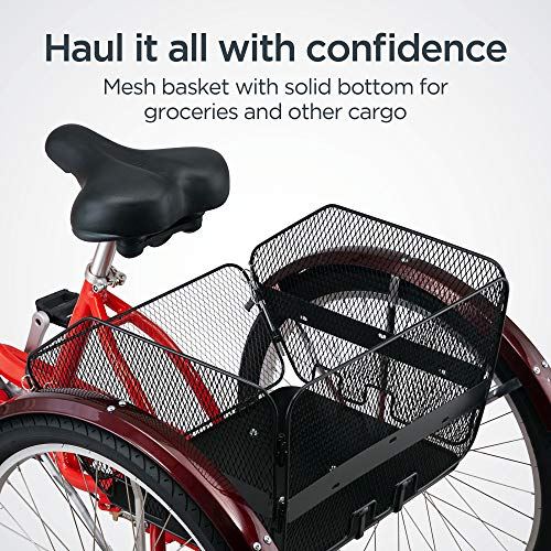 Three Wheel Cruiser Bike, 7-Speed, 26-Inch Wheels, Cargo Basket