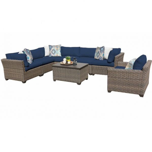 8 Piece Sectional Seating Group with Cushions