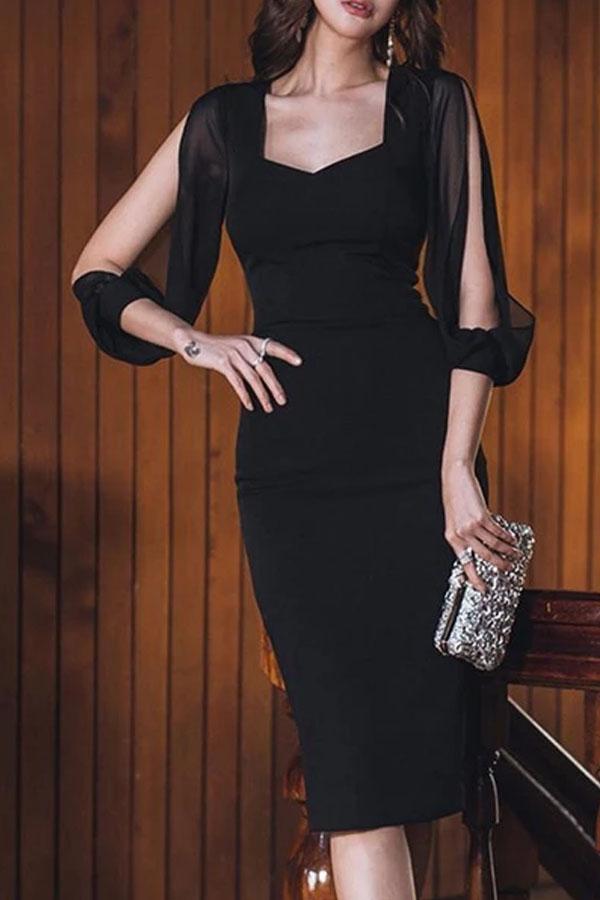 Sexy V Neck Sleeveless Pure Colour Bodycon Dresses