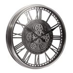 21′′ Industrial Real Moving Gears Metal Wall Clock with Roman Numerals