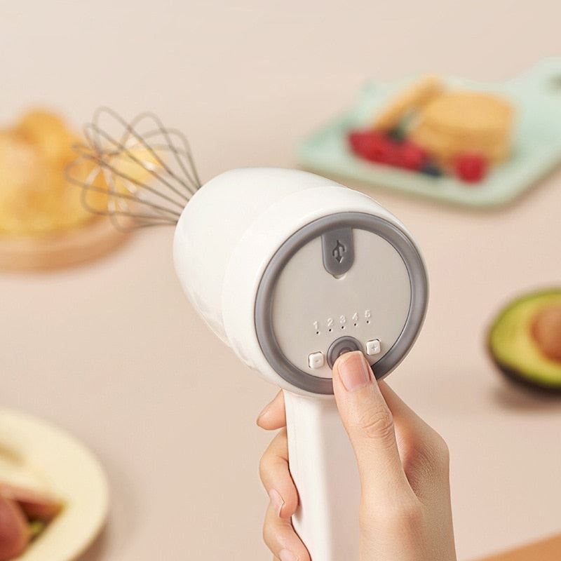 Electric Whisk USB Egg Beater Automatic Whip Whisk Cream Cake Mixer