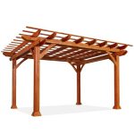 U-MAX Outdoor Pergola 12’x10′ Wood Pergola for Patio Deck Garden Gazebo