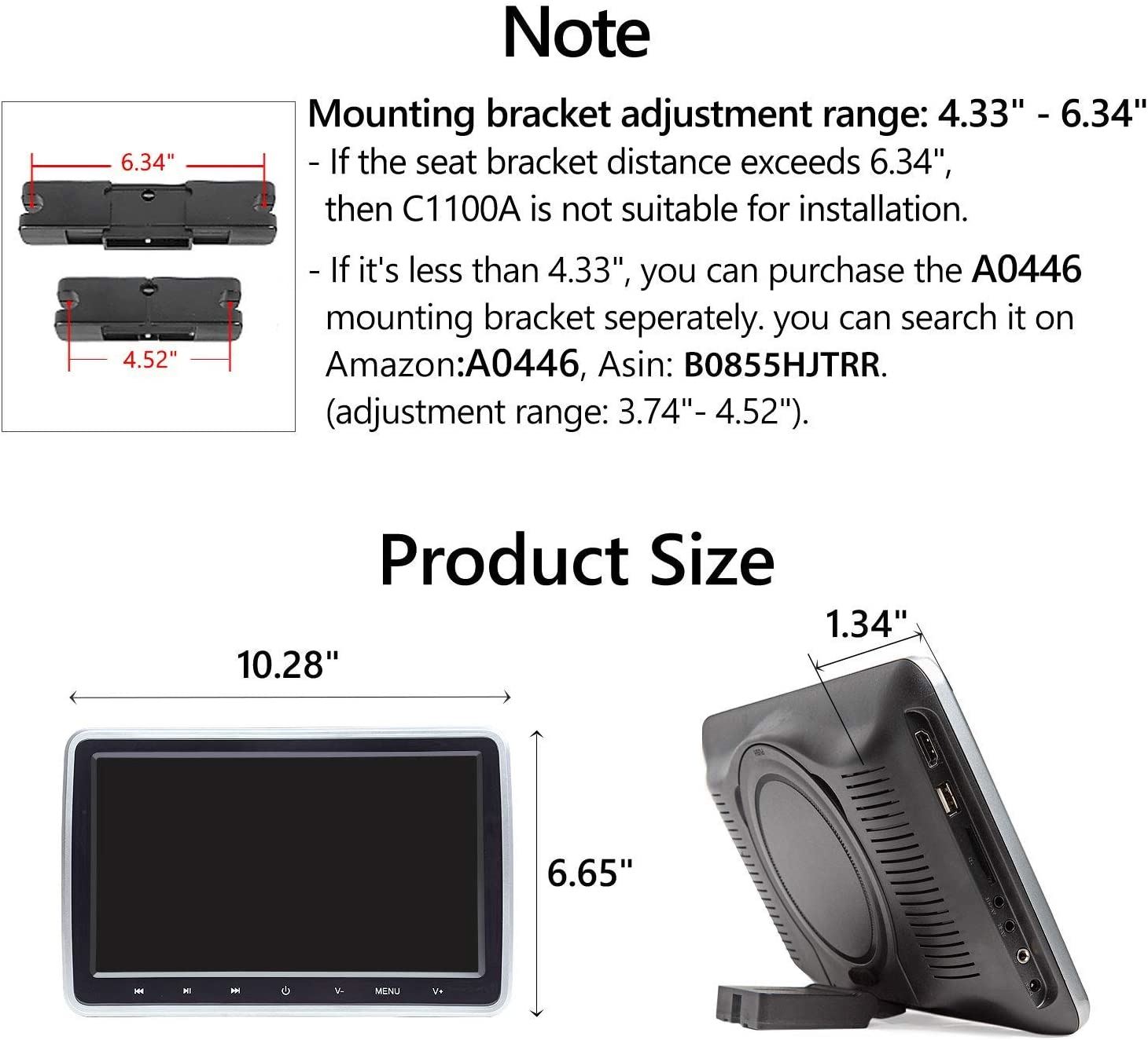 2021 10.1 Inch Headrest DVD Player Car DVD Player Eonon HD Digital