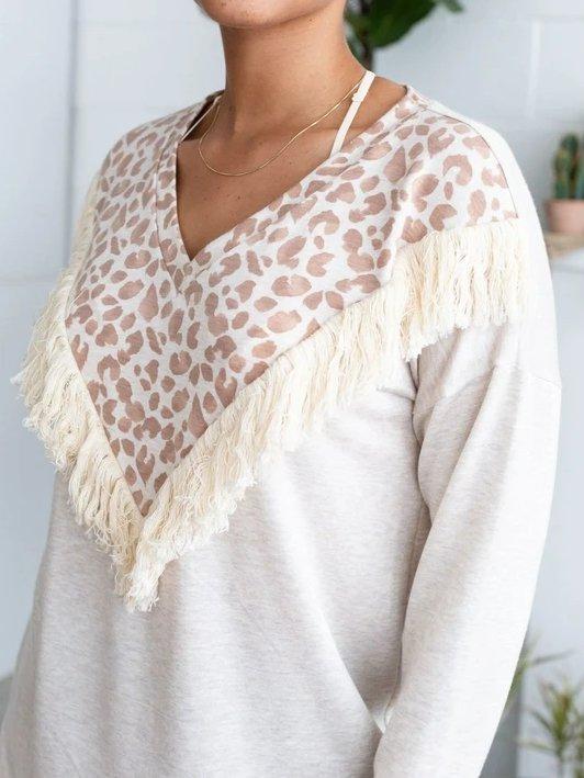 Long Sleeve Crew Neck Printed Casual Shirts & Tops