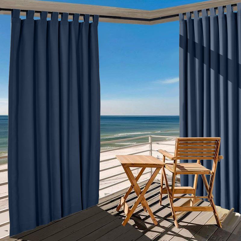 Fade Resistant Outdoor Curtain Waterproof Patio Panel Tab Top Drapery Edith