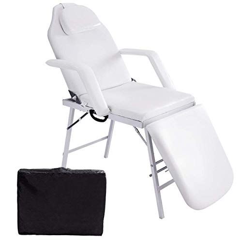 Portable Folding 73 In Massage Tattoo Chair for Salon Beauty Spa Bed w/ Carry Case
