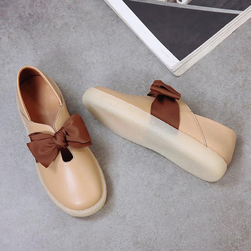 Women PU Flats Casual Comfort Slip On Shoes