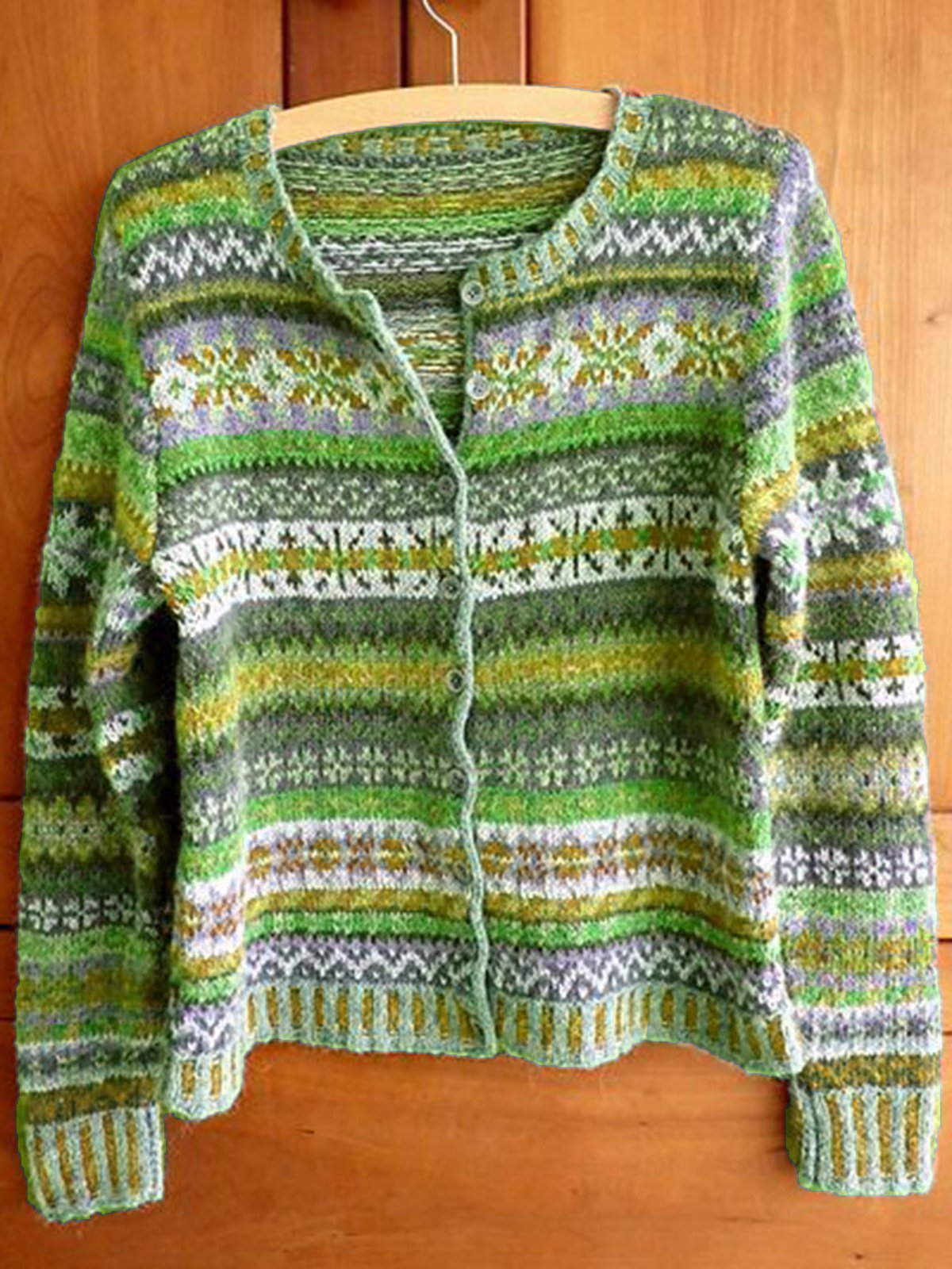 Buttoned Boho Long Sleeve Tribal Cardigan