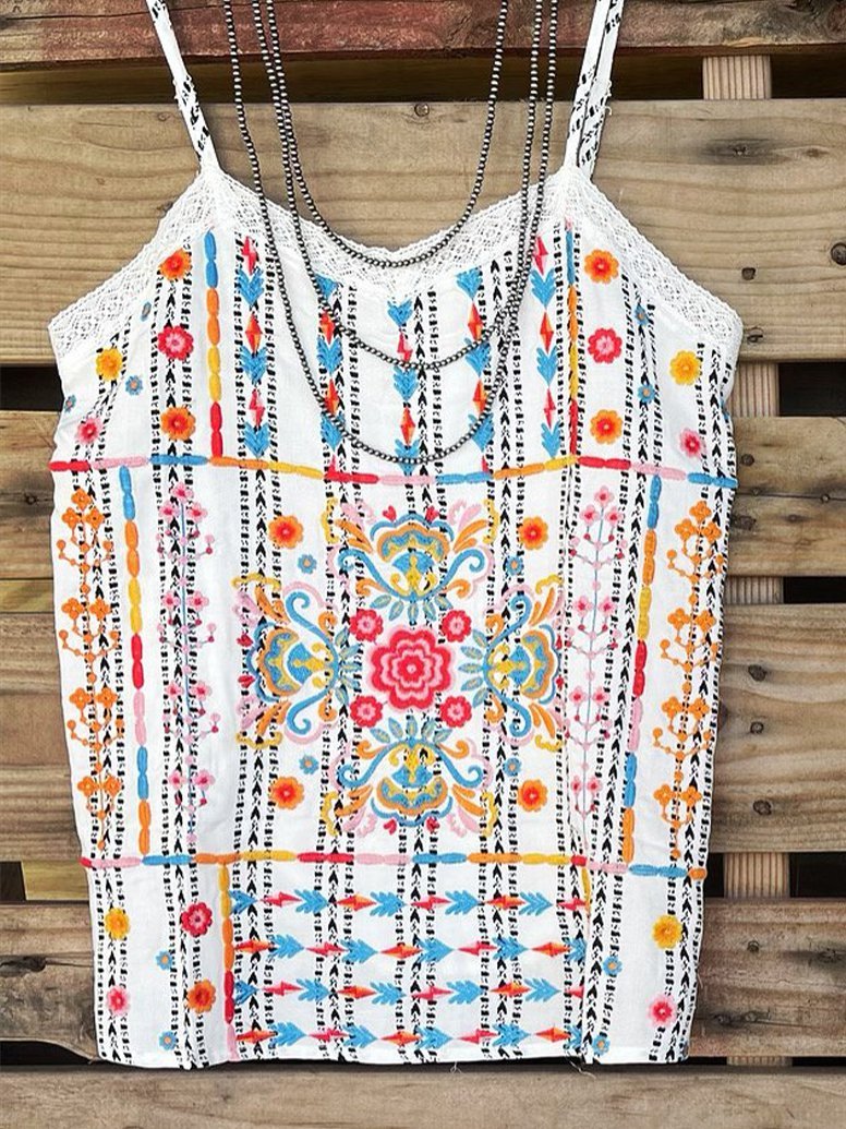 Casual Spaghetti Cotton-Blend Shirts & Tops