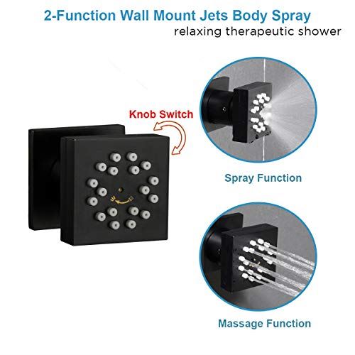 Shower System with 2 Functions Brass Body Jets and Handheld Shower Faucet Mixer