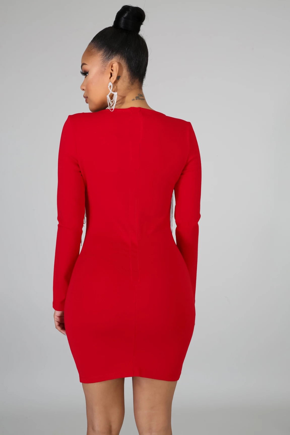 Sexy Long Sleeves Fringe Party Dress