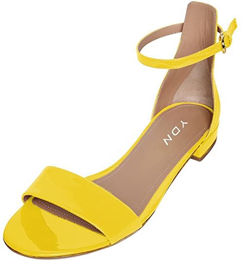 YDN Womens Chic Block Low Heel Sandals