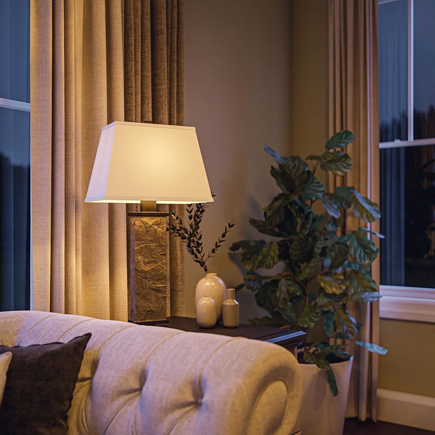 Home 21037SL Hanover Table Lamps, Medium/ Natural Slate Finish