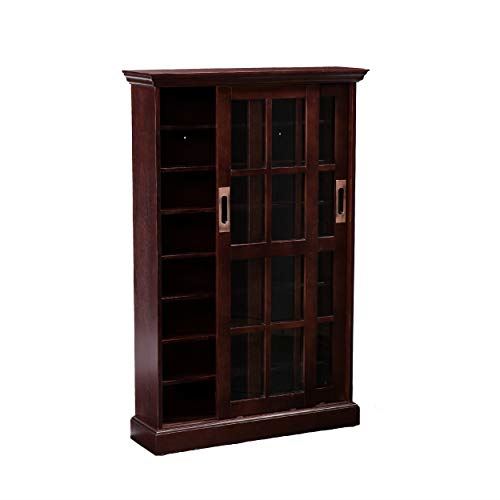 SEI Furniture Sliding Window Pane Door Display Cabinet