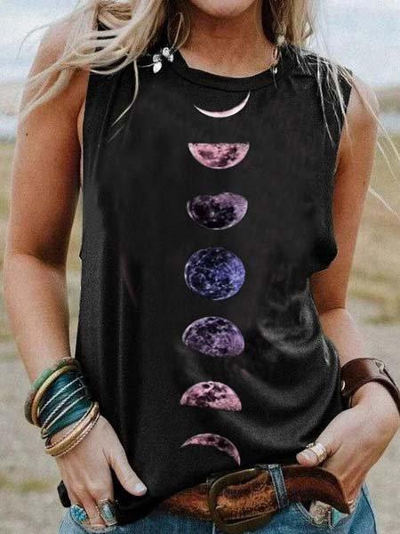 Sleeveless Casual Crew Neck Vests