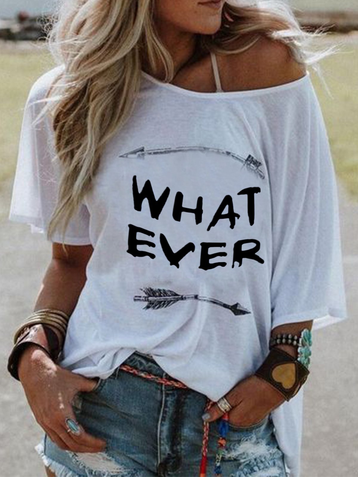 White Casual Cotton-Blend Shirts & Tops