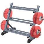 Balelinko 3-Tier Adjustable Width Dumbbell Barbell Weight Rack, 1300 lbs Weight Capacity Storage Stand, Gray