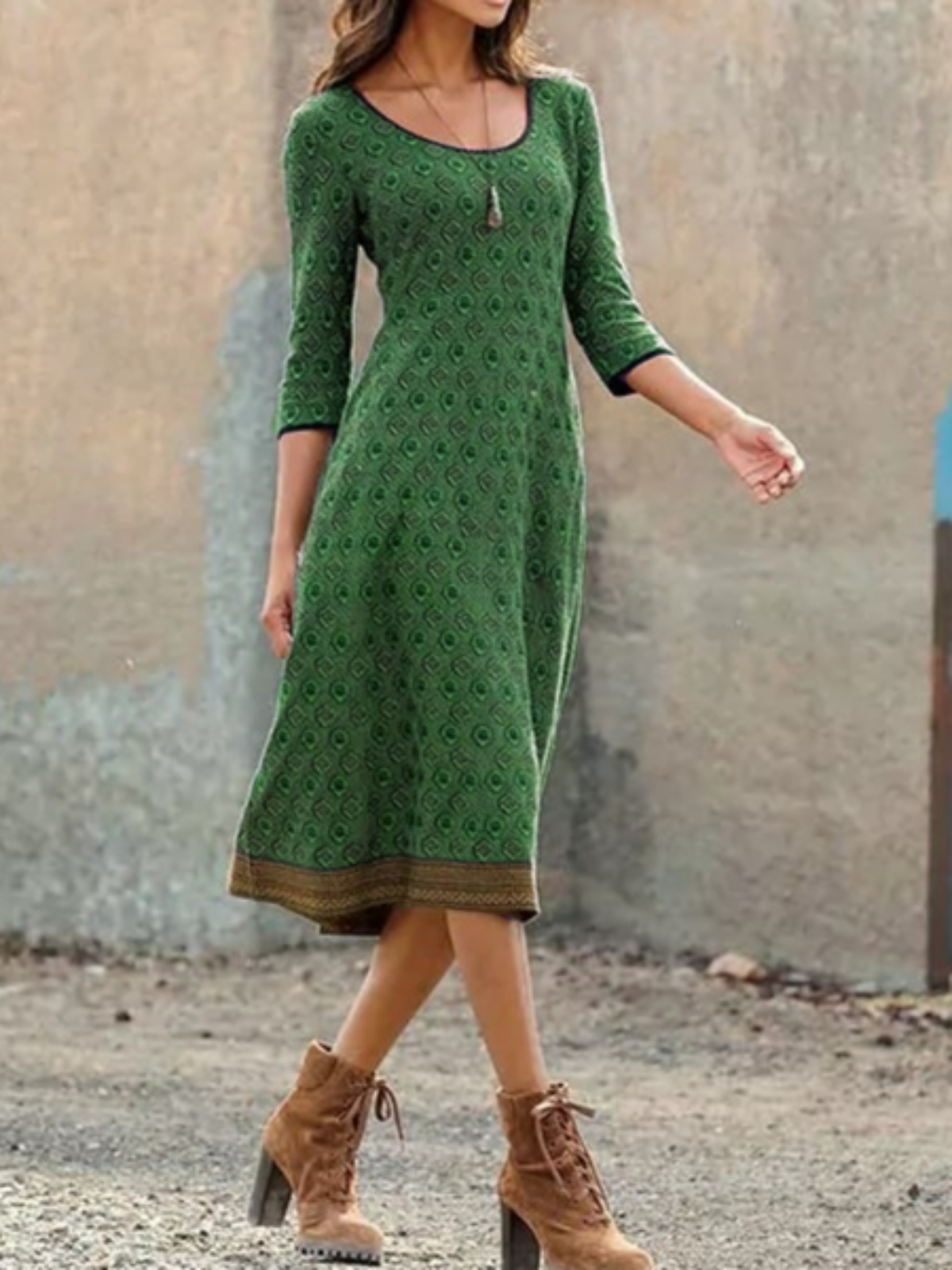 Plus size Casual Printed Geometric Dresses