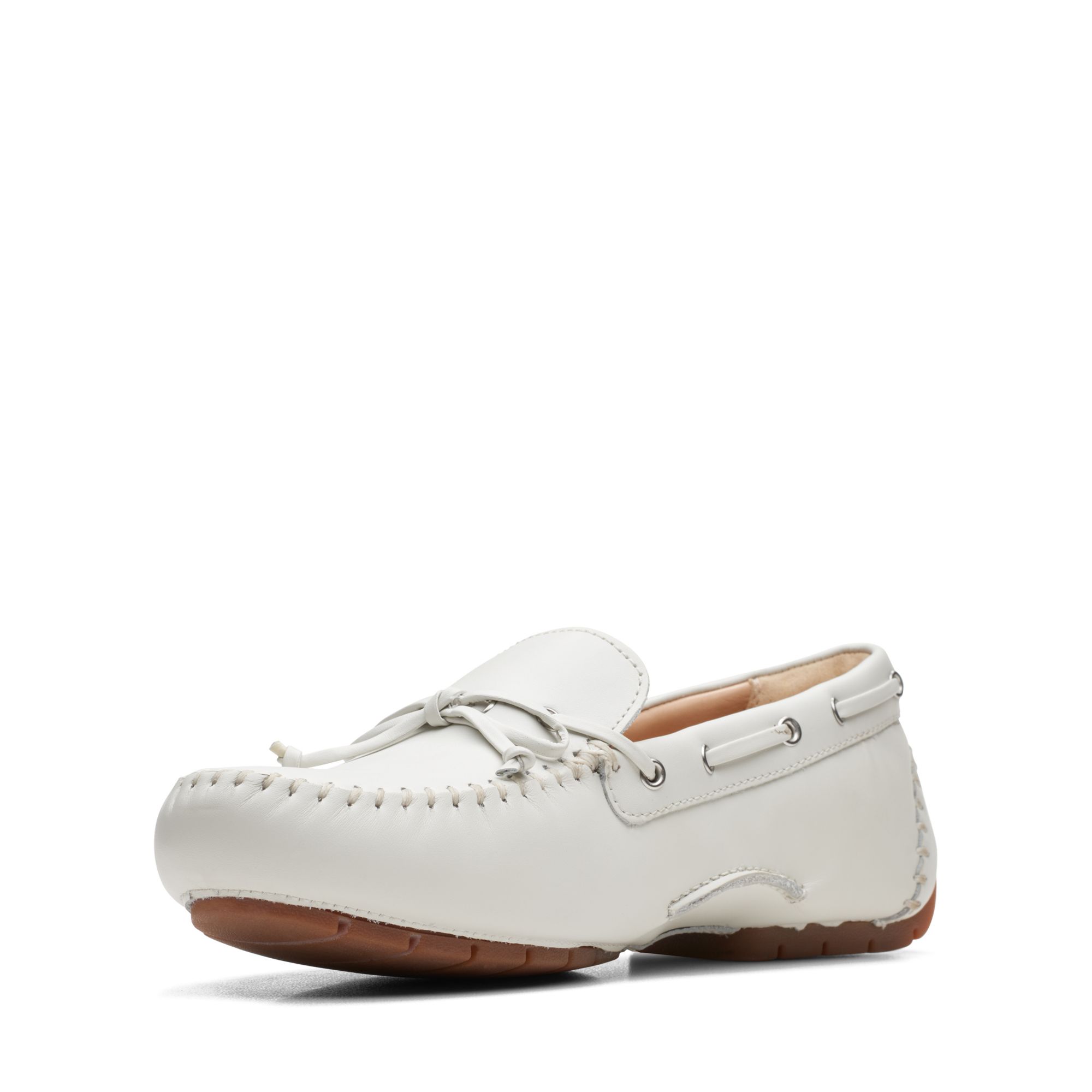 Women  C Mocc Tie White Leather