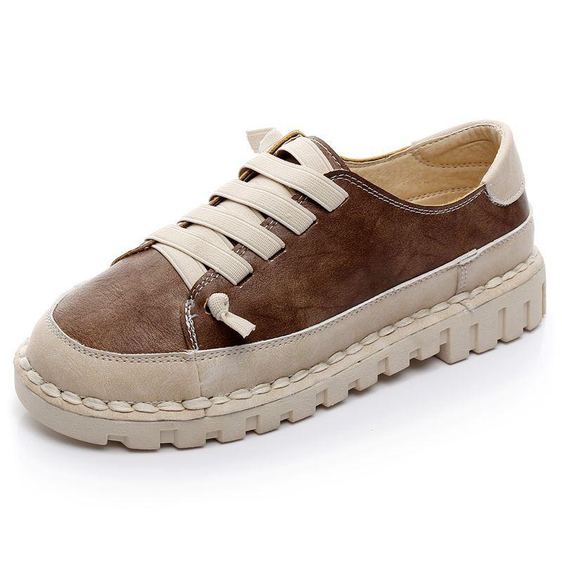 Women Spring/Fall Lace-up Daily PU Loafers