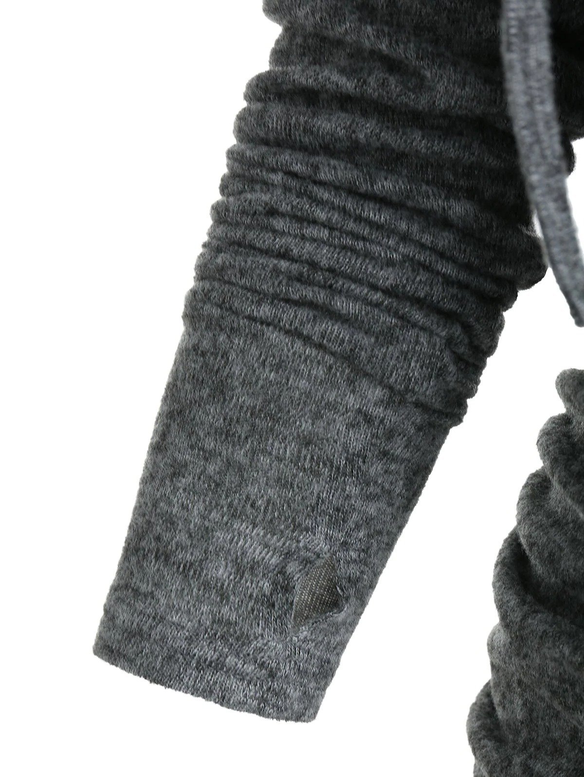 Deep Gray Shift Cowl Neck Casual Sweatshirt