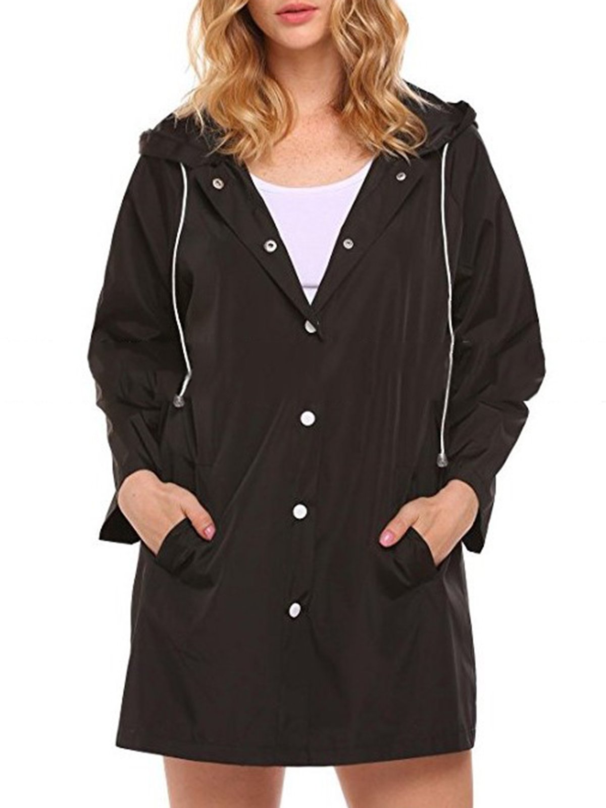 Solid Casual Hoodie Coats Jacket