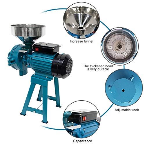 Electric Grain Mill Wet Dry Mill Grinder 3000W, 110V Commercial Grain Grinder