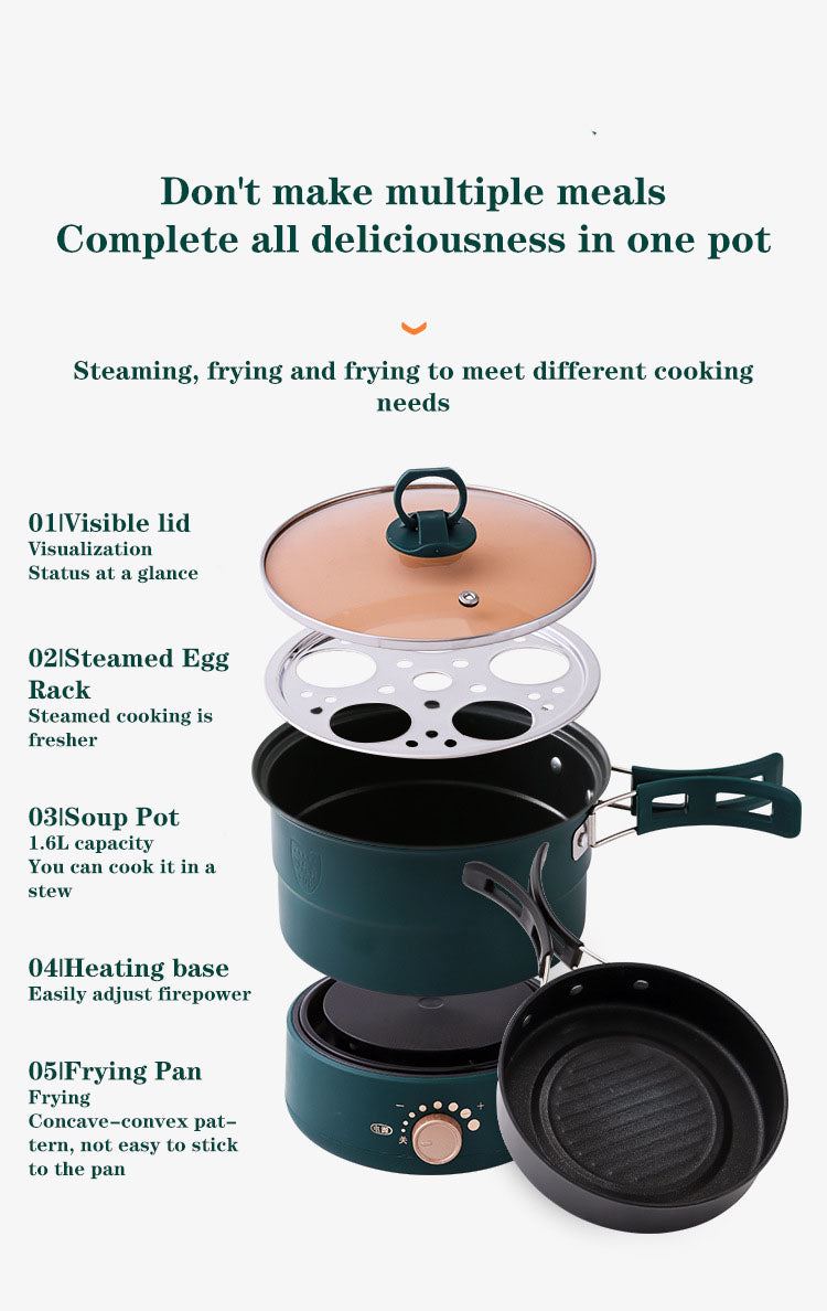 110V Multicooker Electric Skillet Fry Stew Soup Pot Multifunctional Rice Steamer Hot Pot Detachable