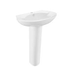 Well Made Forever SM-PS309 Plaisir Pedestal Sink, Glossy White