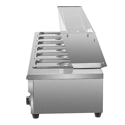 6-Pan Bain Marie Food Warmer 6-Inch Deep, 1500W Electric Countertop Food Warmer
