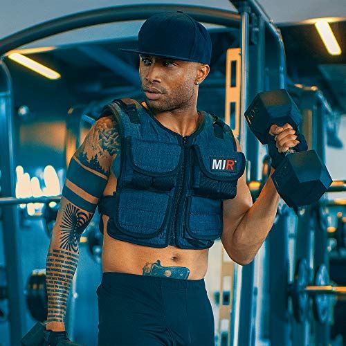 MiR Air Flow Weighted Vest with Zipper Option 20lbs 鈥?60lbs for Strength Training, Cardio, Walking, Jogging, Running