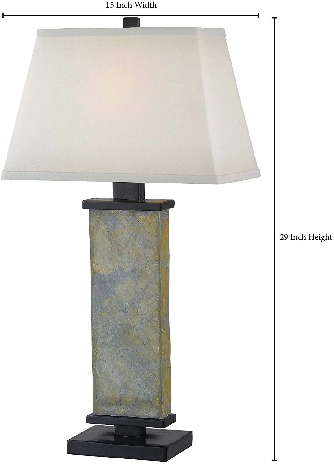 Home 21037SL Hanover Table Lamps, Medium/ Natural Slate Finish