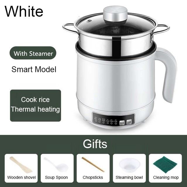 Household MultiCooker Electric Skillet Stainless Steel Rice Cooker Hotpot Noodles Soup Pot Eggs Food Steamer