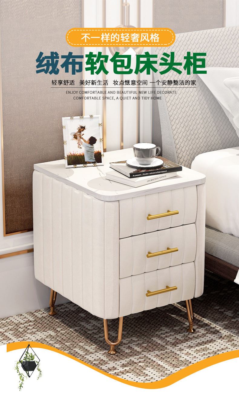 European Style Bedside Table Shelf Simple Modern Light Luxury Bedside