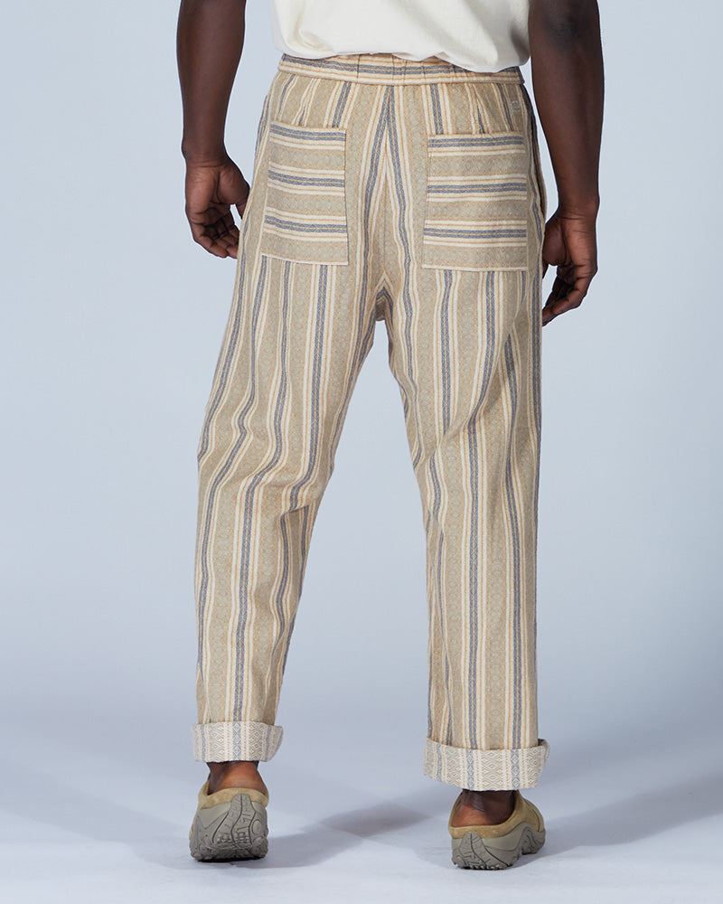 Cotton Linen Dobby Stripe Easy Pants