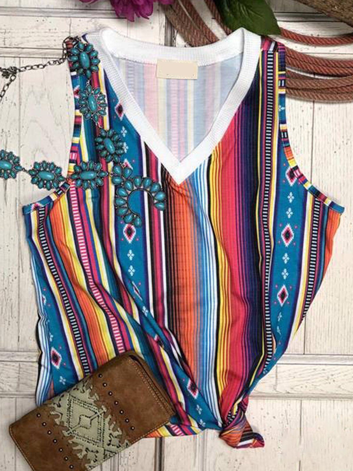 Boho Geometric Sleeveless Holiday Vests