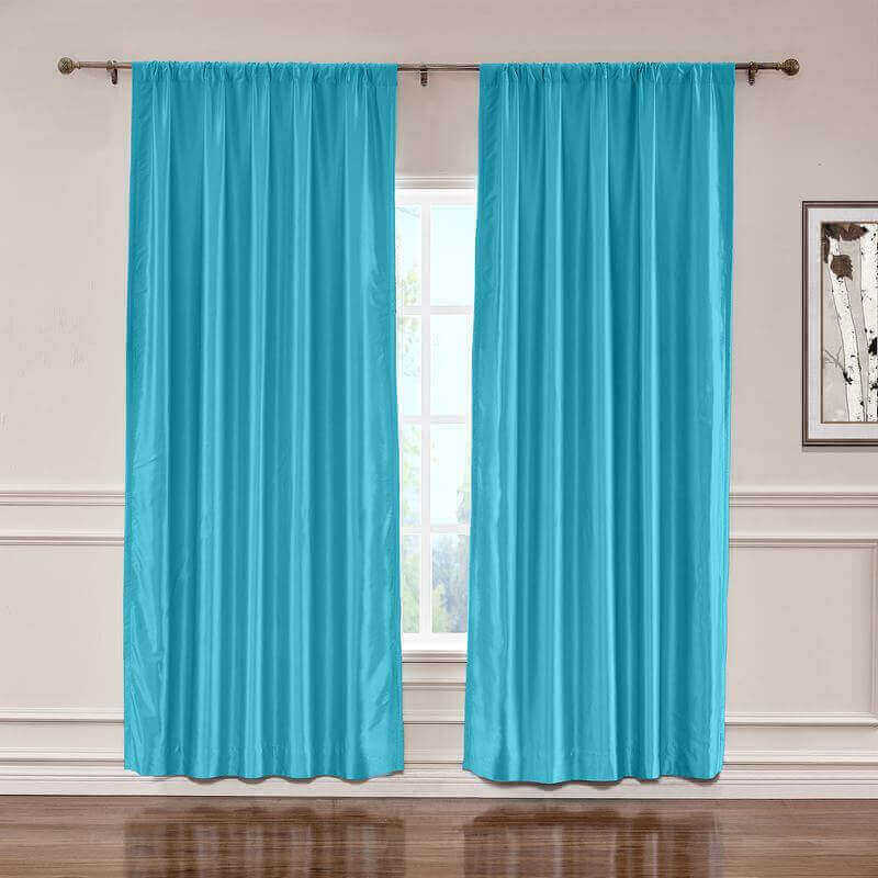 CUSTOM Lao Hang Zhou Lake Blue Polyester Cotton Thermal Insulated Curtain