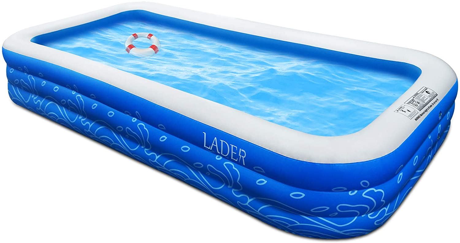 LADER Family Inflatable Swimming Pool, 150′′ X 72′′ X 22′′ Full-Sized Inflatable