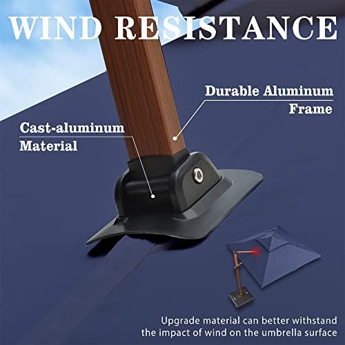 10�� Cantilever Square Umbrella �C Navy Blue