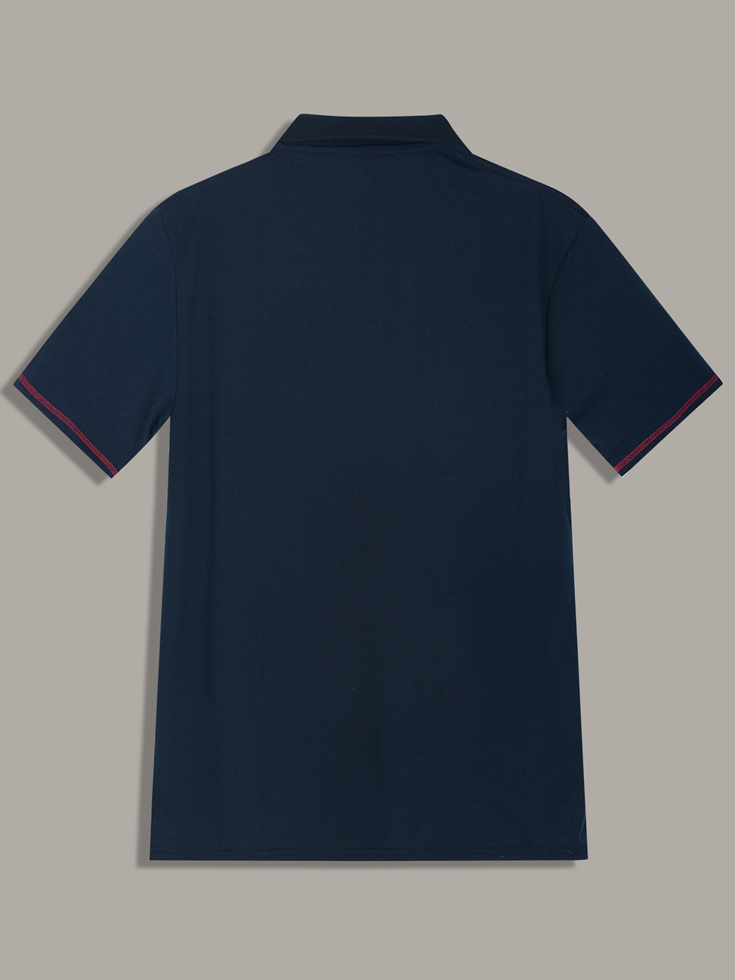 Men's Eagle Embroidered Stripe Polo Shirt