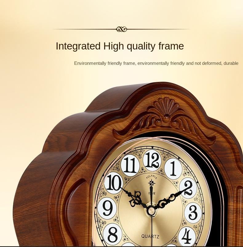 European Style Retro Living Room Household Clock With Solid Wood Clock