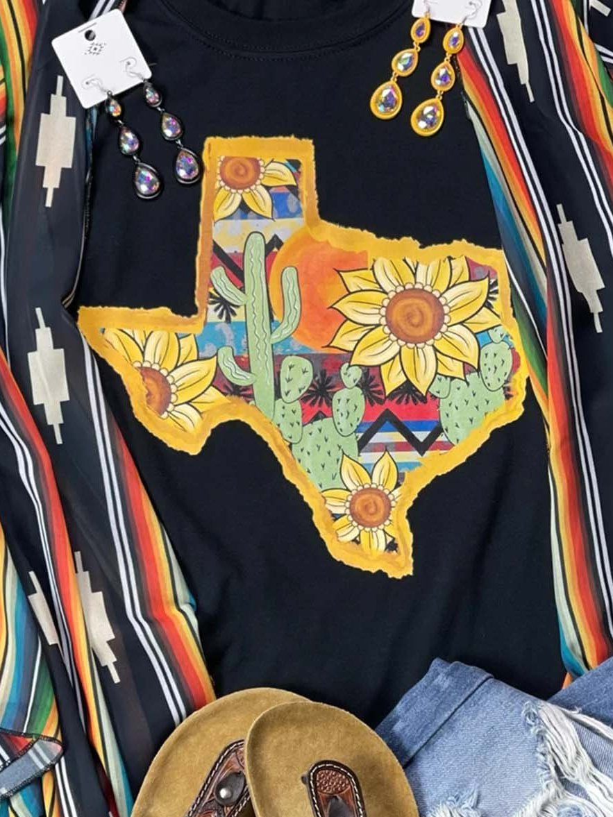 Casual Color-Block Shift Crew Neck Shirts & Tops