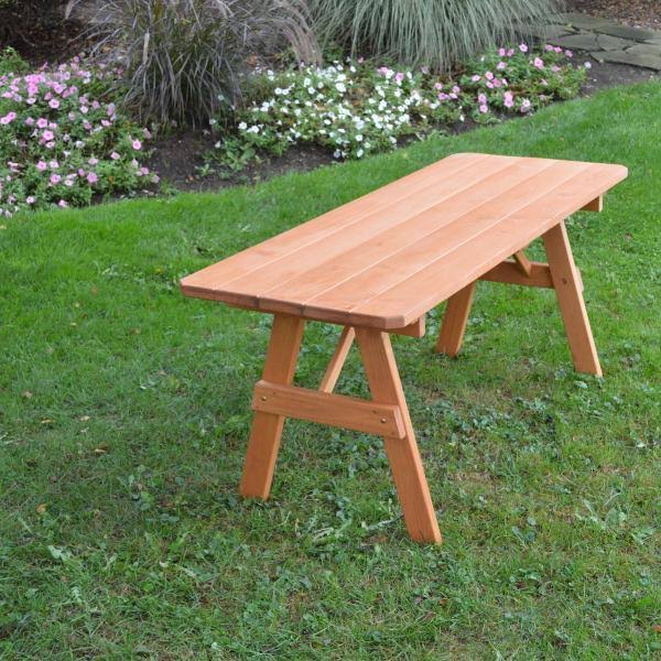 Pressure Treated Pine Traditional Table 6ft / Walnut Stain / Include Standard Size Umbrella Hole