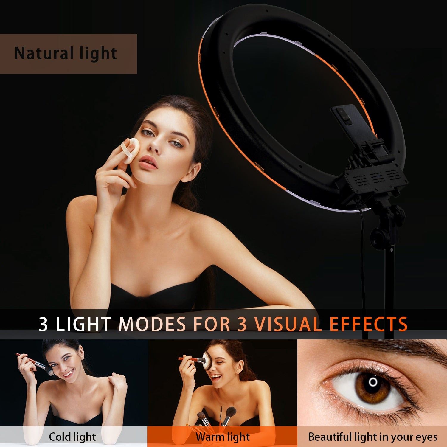FOSOTO RL-18 Led Ring Light Photography Lamp 18 Inch Ring Lamp 55W Ring light