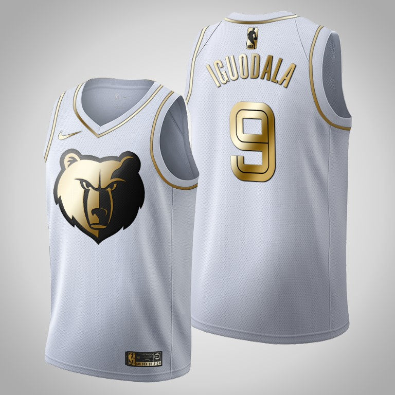 Andre Iguodala White Golden Edition Grizzlies Jerseysssss