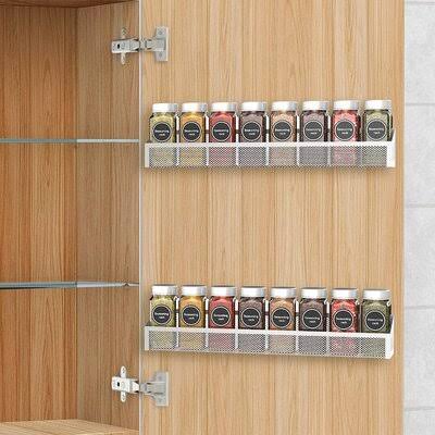 2 Pack Kitchen Counter-Top or Wall Mount Spice Rack Jars Storage Organizer, Sliver Prep Savour