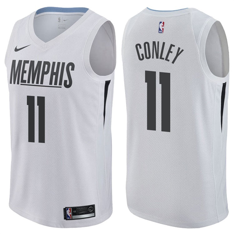 Men's 2017-18 Mike Conley Grizzlies #11 White Jersey