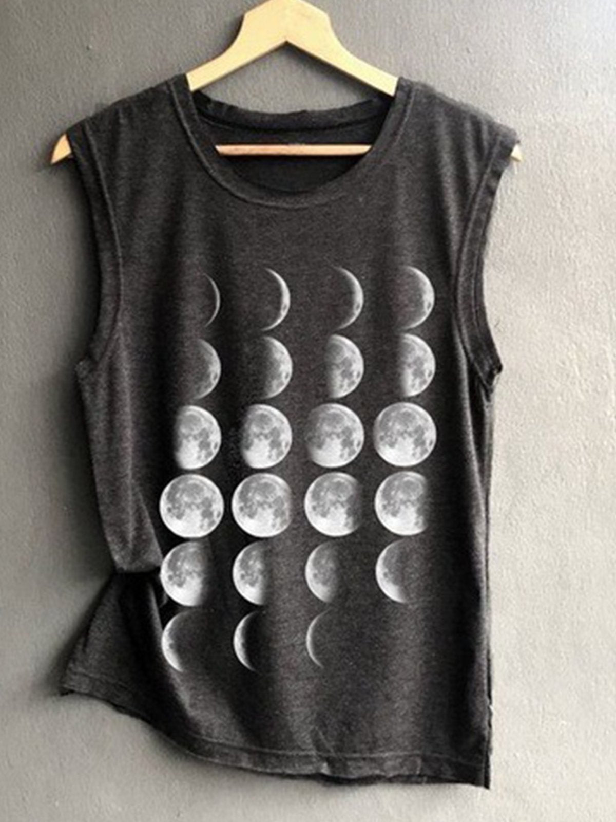 Casual Cotton-Blend Sleeveless Printed Shirts & Tops