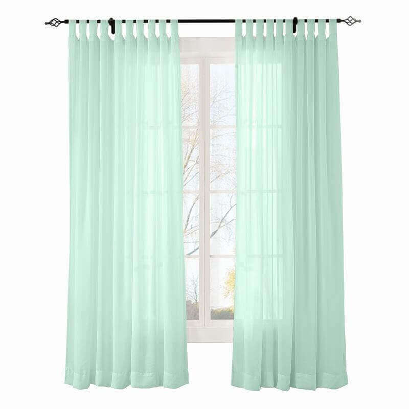 CUSTOM Scandina Mint Indoor Outdoor Sheer Curtain Voile Drapery